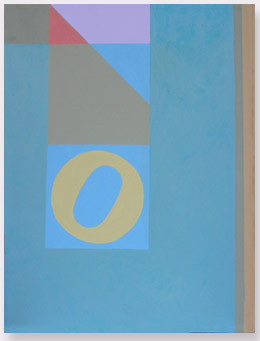 Ermanno Leinardi 1984 - composizione con grigio celeste, rosa e viola - olio su tela cm 80 x 60